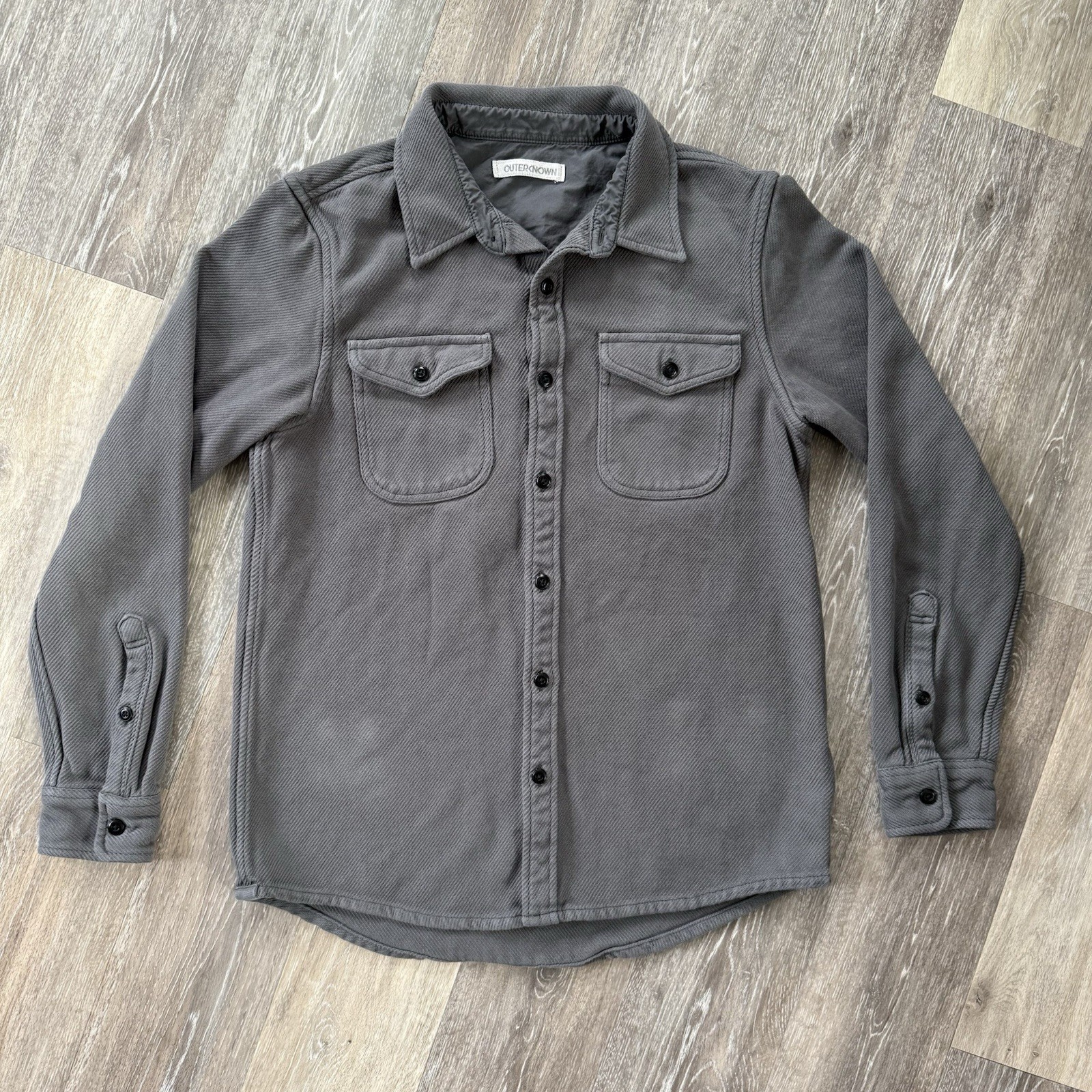 Outerknown Chroma Blanket Shirt Solid Gray Soft B… - image 1
