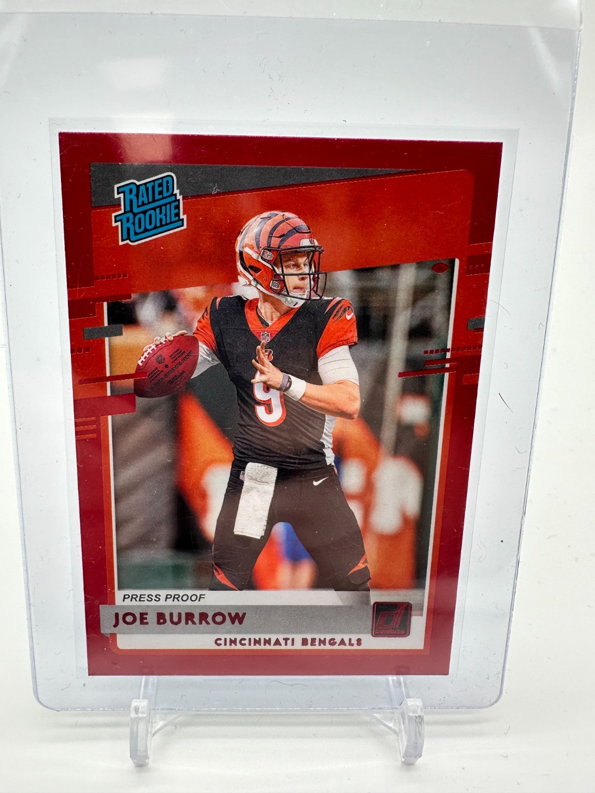 2020 Panini Donruss - Rated Rookie Joe Burrow #301 Press Proof Red (RC)