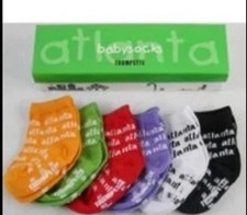 TRUMPETTE PAIR OF ATLANTA BABY SOCKS 6-PACK. 0-6 months. NIB.