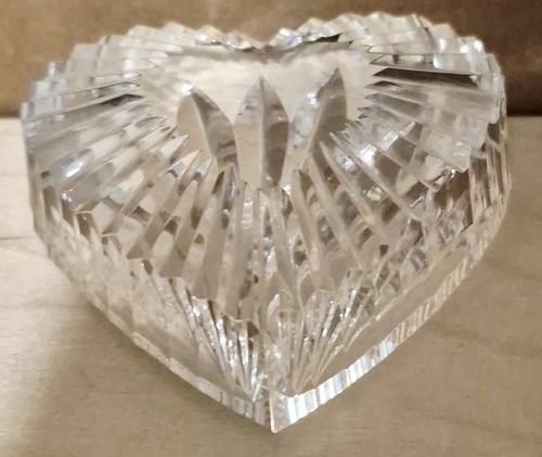 Waterford Ireland Cut 100% Lead Crystal Glass Clear Heart Paperweight 7.5oz - Picture 6 of 10