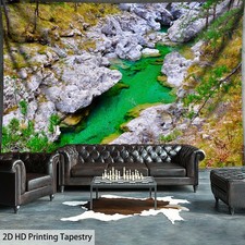 1pc Extra Large - Fresh Clear River Valley Nature Landscape Photo Tapestry, Poly
