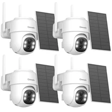 4 Pack 2K Wireless Outdoor Solar Security Camera WiFi Smart Home Human Detection