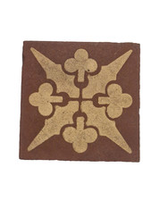 Antique Encaustic Floor Tile Ceramic Victorian - Terracotta/Patterned (inlaid) t
