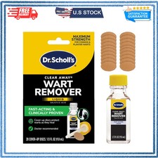Dr. Scholls Clear Away Wart Remover Liquid 1/3 fl oz with 20 Cover Up Discs
