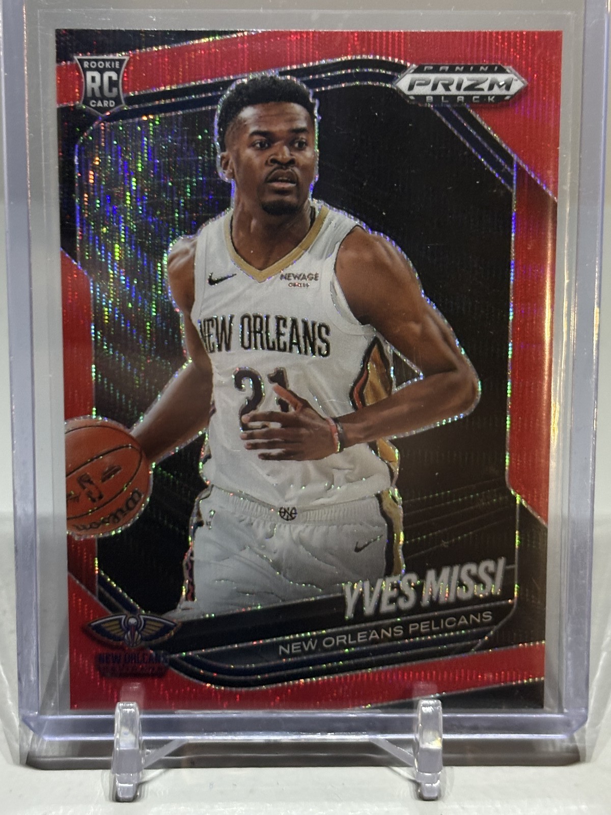 2024-25 Panini Prizm Black #3 Yves Missi Ruby Wave Prizms