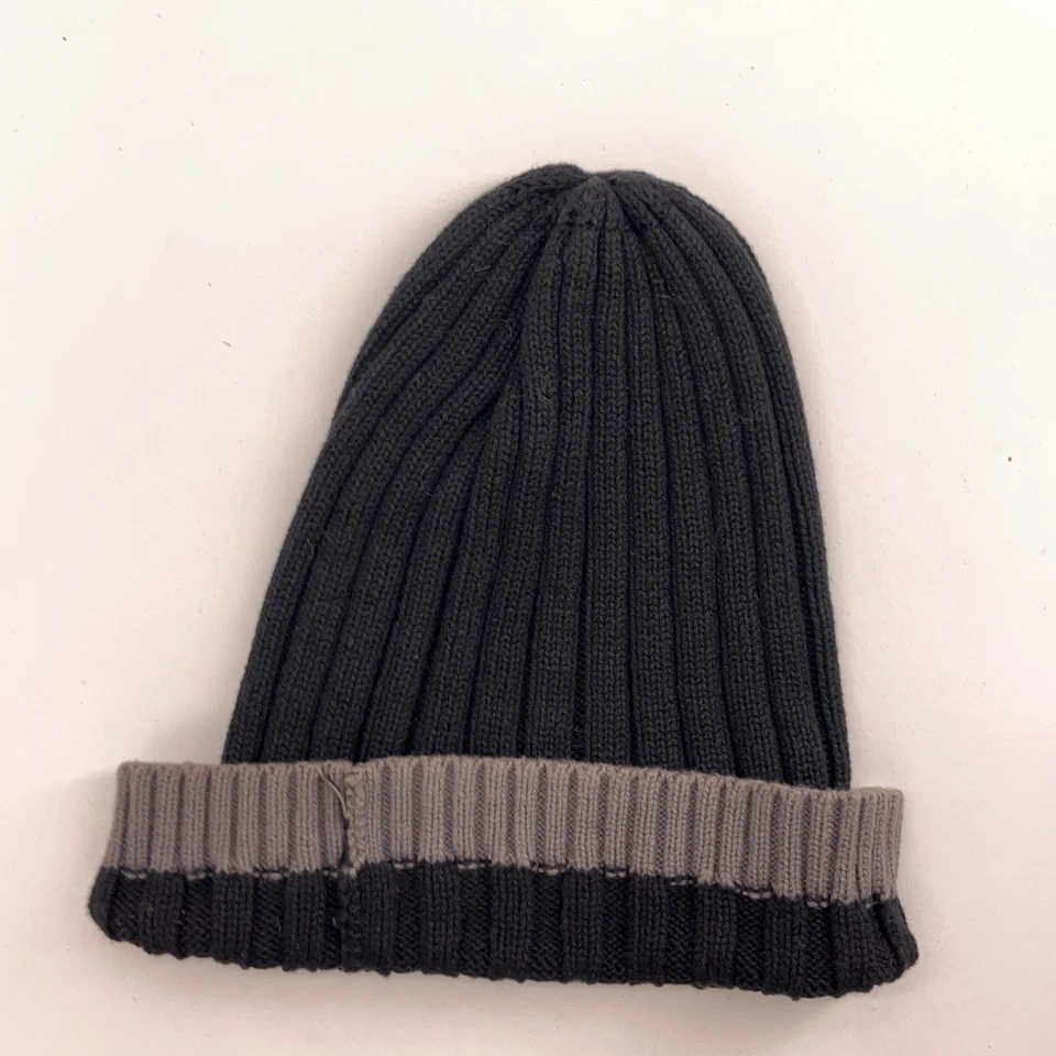 Kangol Multi Costilla Largo Tirar de Invierno Sombrero Negro con Borde Gris Algodón Foto 2 de 4