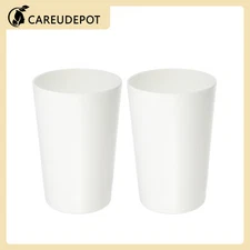 2Pcs Bathroom Toothbrush Tumblers Cup Set PP Cup Color White 4.52''x3.03''