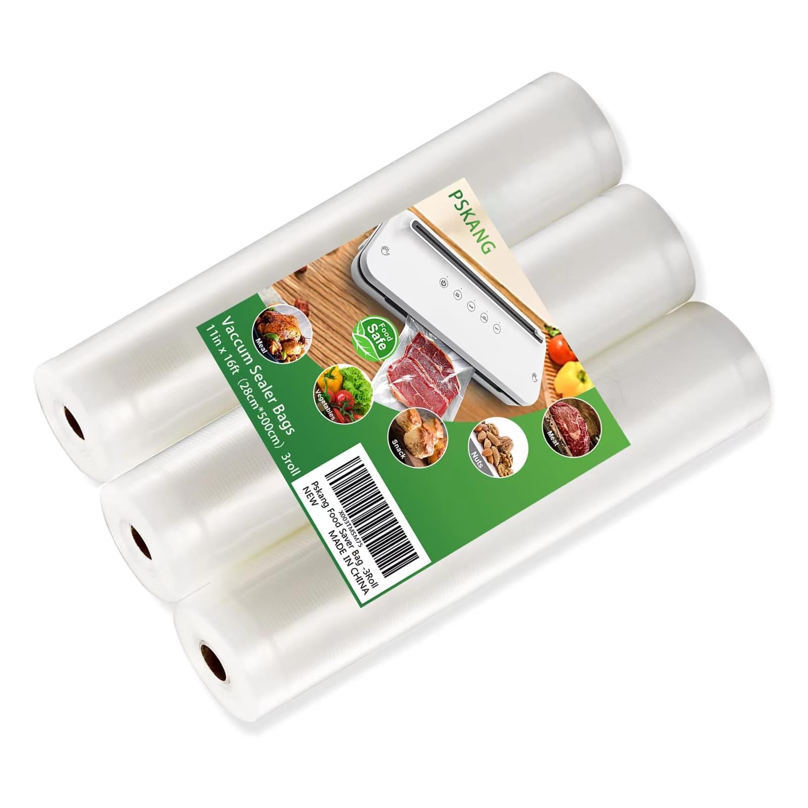BPA Free Vacuum Sealer Bags Rolls 11x16 Feet 3 Pack for Food Storage