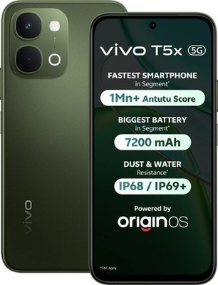 vivo T5x 5G (Green, 256GB 8GB RAM) Dimensity 7400-Turbo 6.76'' Global Version