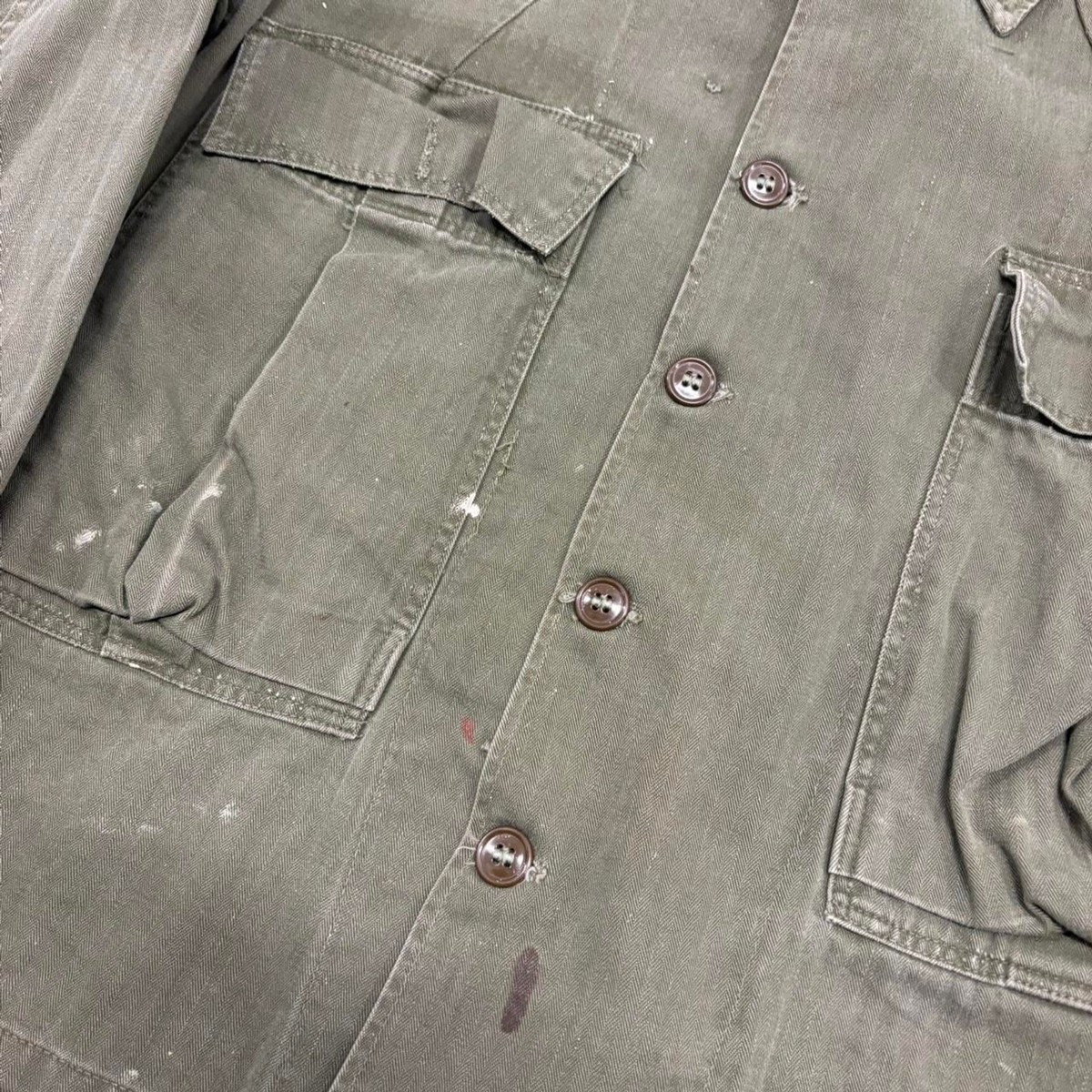 Vintage 40s military us army HBT Jacket WW2 P43 Pockets 42-44R | eBay