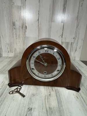 Vintage 1950's Elco Westminster Chime Mantle Clock-Art Deco-With Key