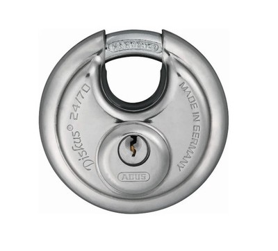 ABUS DISCUS 24 70 Handlot - Silber, Schlüsselschließung, 7 cm