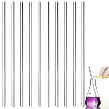Set of 10 glass stirring rods, 20 cm reusable rods with...