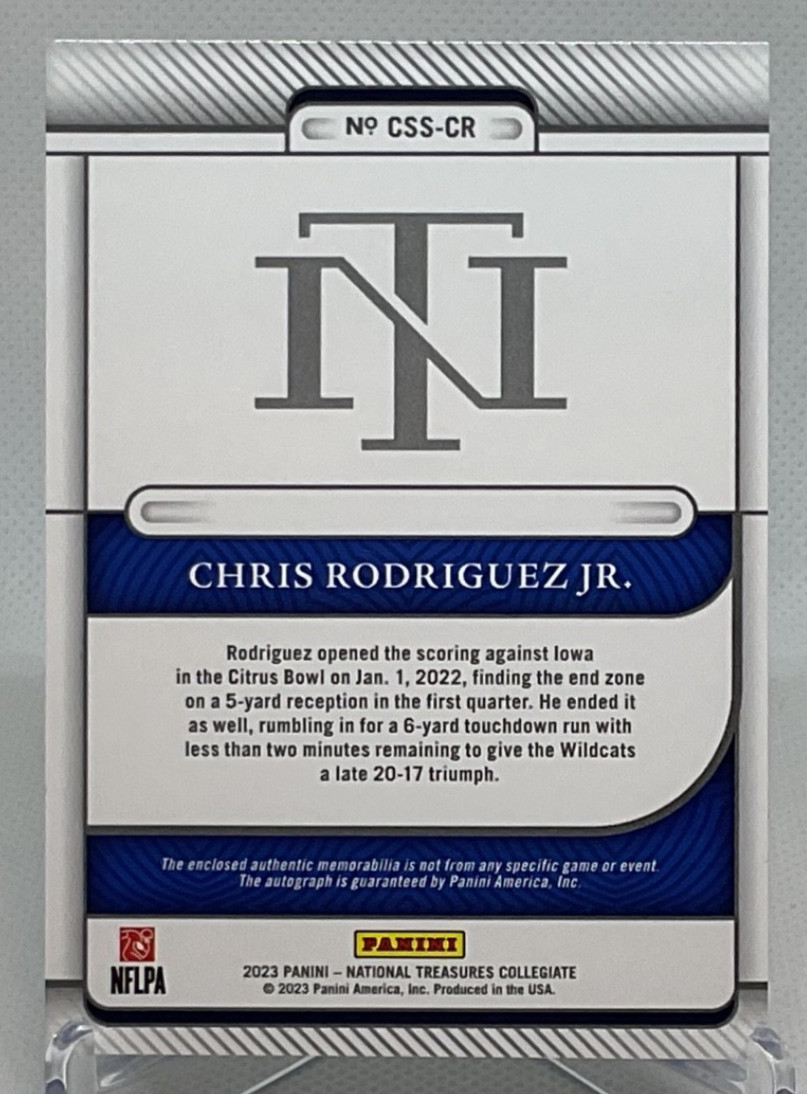Chris Rodriguez Jr 2023 National Treasures Collegiate Bowl Logo Auto 02/10 view 3