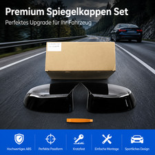 F�r BMW X3 X4 X5 X6 X7 2018-2021 glanzschwarze Horn-Spiegelkappen beidseits