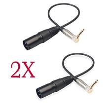2Pcs 3.5mm 1/8" TRS Male to TRS 1/4" Female Stereo Extender Adapter Cable