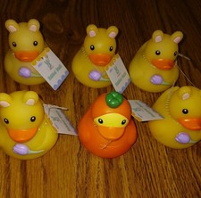 Lot Of 6 Rubber Ducks. Water Kid Toys. Yellow/Orange. Hobby Lobby.
