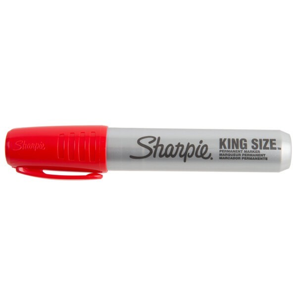 Sharpie King Size  Permanent Red Markers Chisel  Point  Tip  New   5 Markers