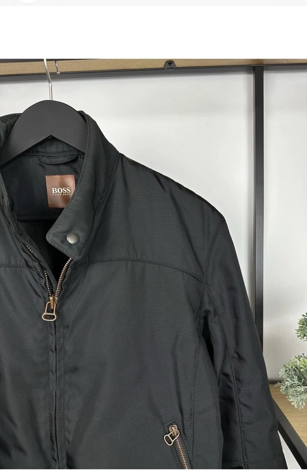 Vintage Boss Hugo Boss Motorcycle Jacket OLMAS Black Men’s Medium - Image 4 of 4