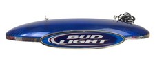 Budweiser Bud Light Fluorescent Hanging Pool Table Light Blue Canopy WORKS
