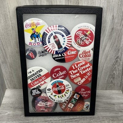 Vintage Coca Cola Rare Collectables Lot  - PINS! W/ Case