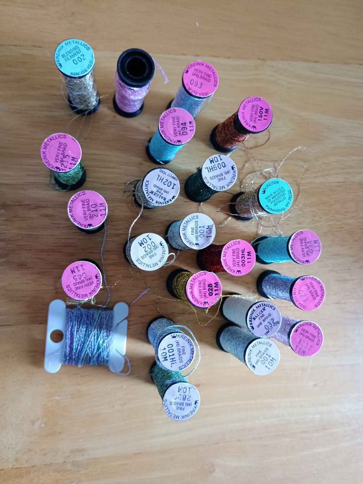 (Lot) Kreinik Metallic, Very Fine #4 Braid, SOLD AS IS