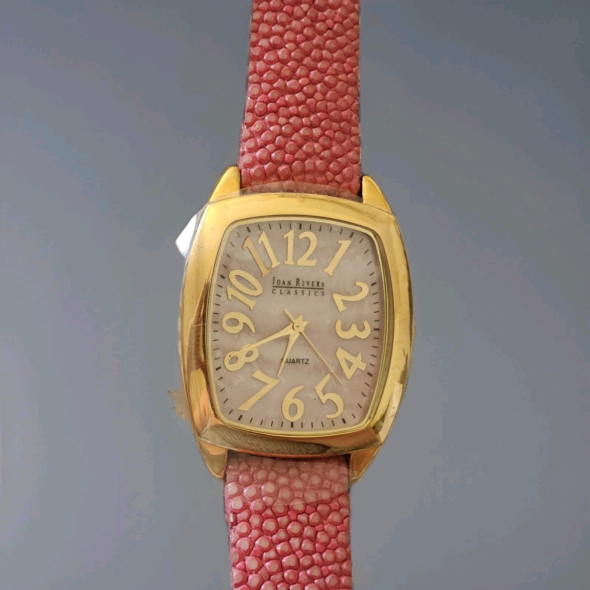 Joan Rivers Stainless Steel Back Genuine Leather Band Hot Pink Watch Joan Rivers Watch Classics Pink Leather Needs Serviced or  main image 3