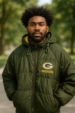 Green Bay Packers VTG 90s Game Day Colorblock Parka Puffer Jacket Mens XLarge