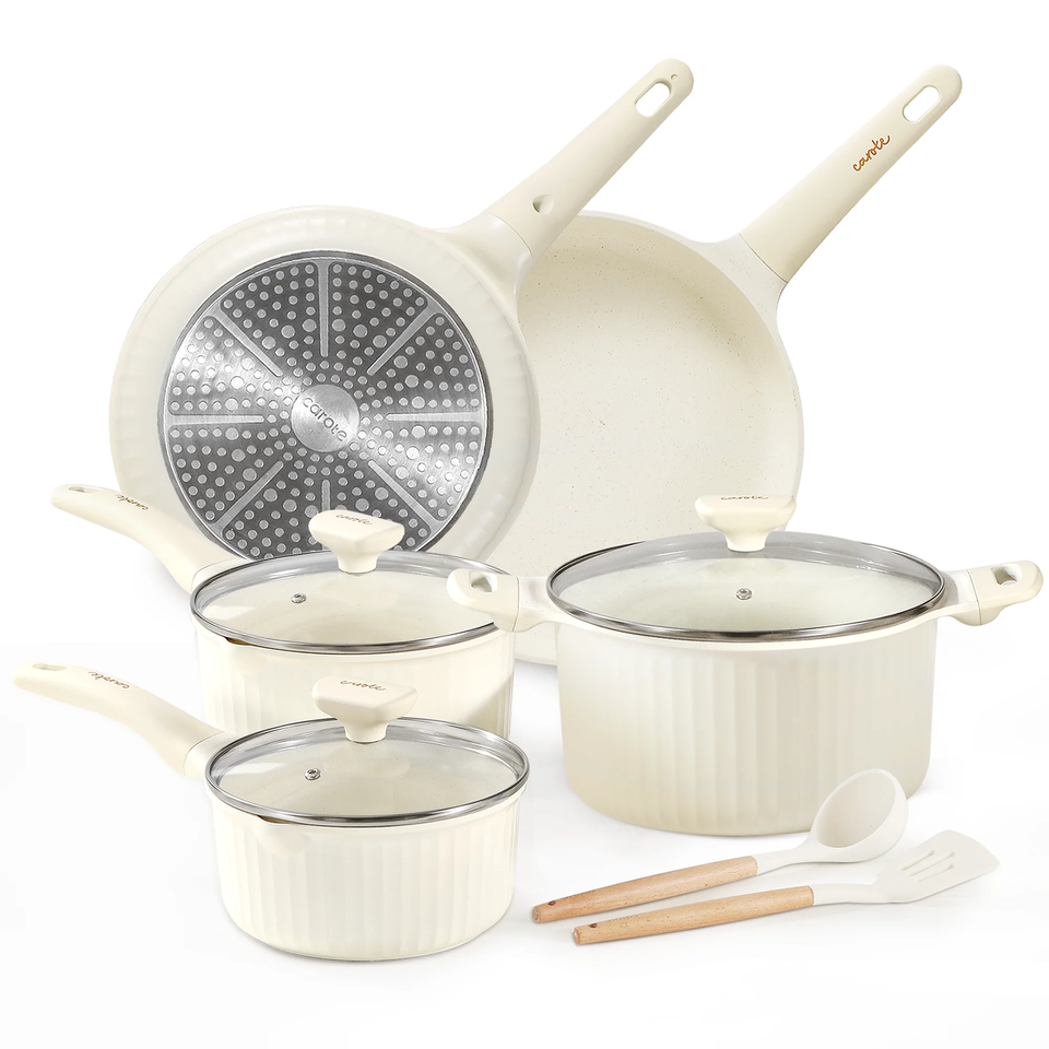 CAROTE 10Pcs Pots and Pans Set Non Stick, Kitchen Cookware Set