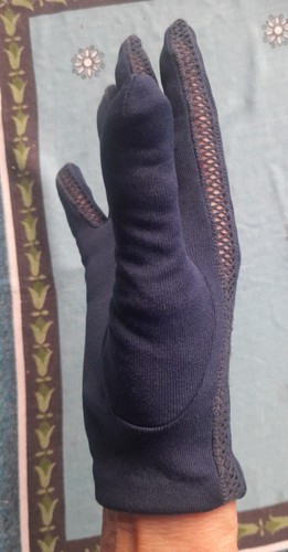 Lady's Vintage Gloves Navy Blue - Picture 5 of 5