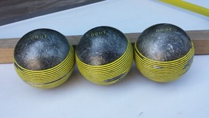 Triplette De Boules Obut Publicitaire ELBE - Vintage - Diamètre 73mm - Occasion
