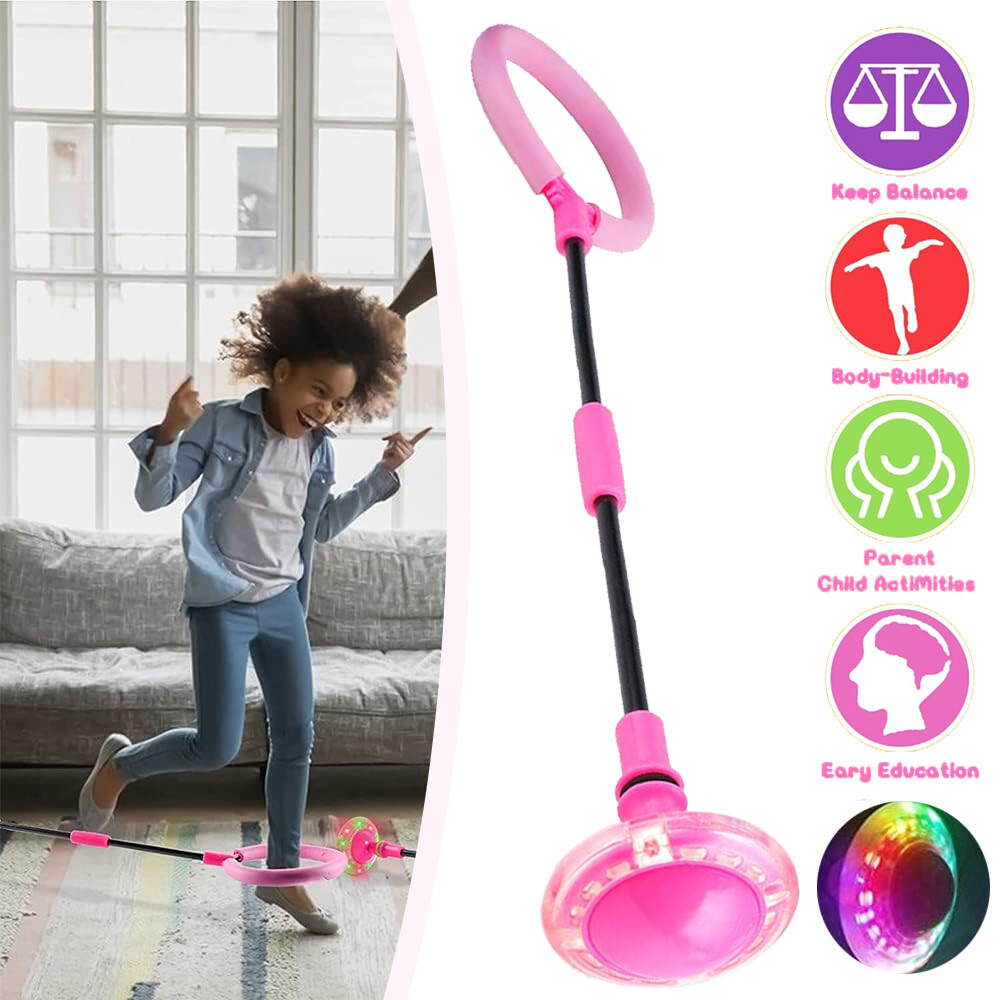 Kinder Blinkender Springring Swing Wheel Mit Lichtrad Fußkreisel Skip Sprungball