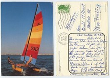 122777 - Sailing Catamaran - Postcard, used Port Leucate 6.7.1982