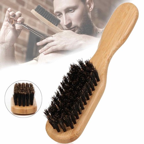 Mens Wild Boar Bristle Hair Brush Wooden Stiff Bristles Beard Brush For Men - Picture 8 of 9