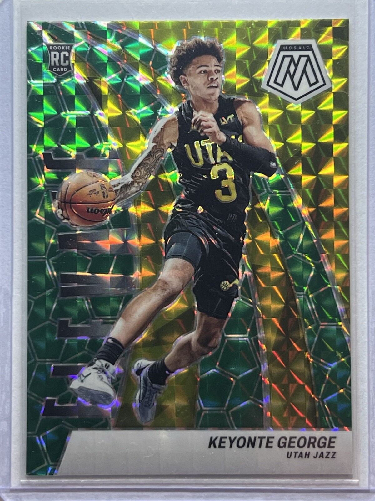 2023-24 Panini Mosaic - Elevate Green Mosaic Prizm #22 Keyonte George (RC)