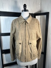 Vtg 80s Saint Germain Paris USA Made STUDDED Vegan Suede Bomber Unisex Small