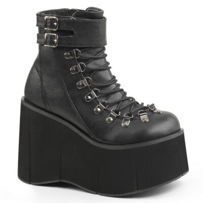 Kera-21 Gothic Punk Plateau Stiefeletten, verstellbare Knöchelmanschette Reißverschluss Stiefeletten