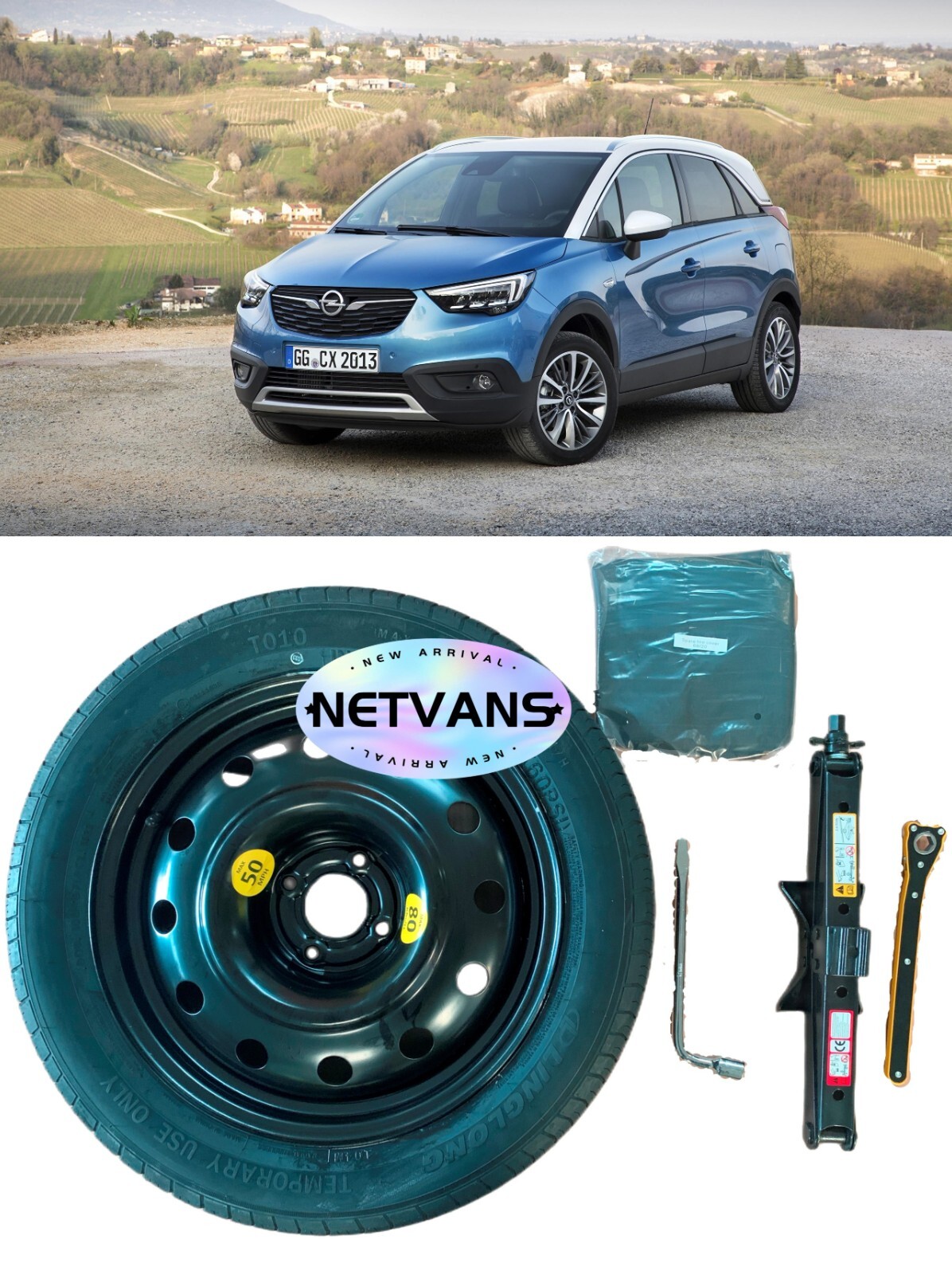 Ruotino di Scorta 16" per Opel Crossland Crossland X con gli accessori 125/85r16