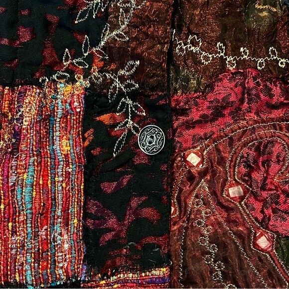 Vintage Chicos Jacket Mixed Patchwork Velvet Embr… - image 5