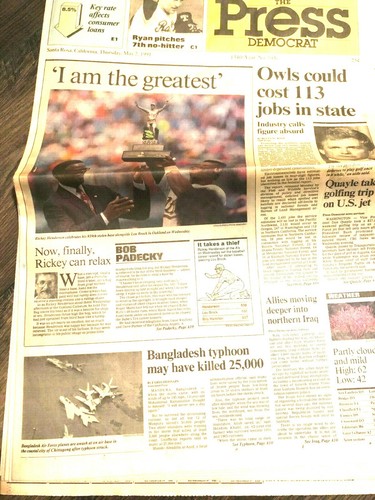 (Pick) Newspaper 49ers Giants A's (1989 Battle Bay Henderson Record Bonds WS) - Picture 10 of 37