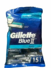 Gillette Blue II Plus Disposable Razor Pack of 15 NEW sealed