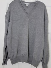 Cumran 100 Merino Wool V-neck Mens Sweater Made In Italy XXL