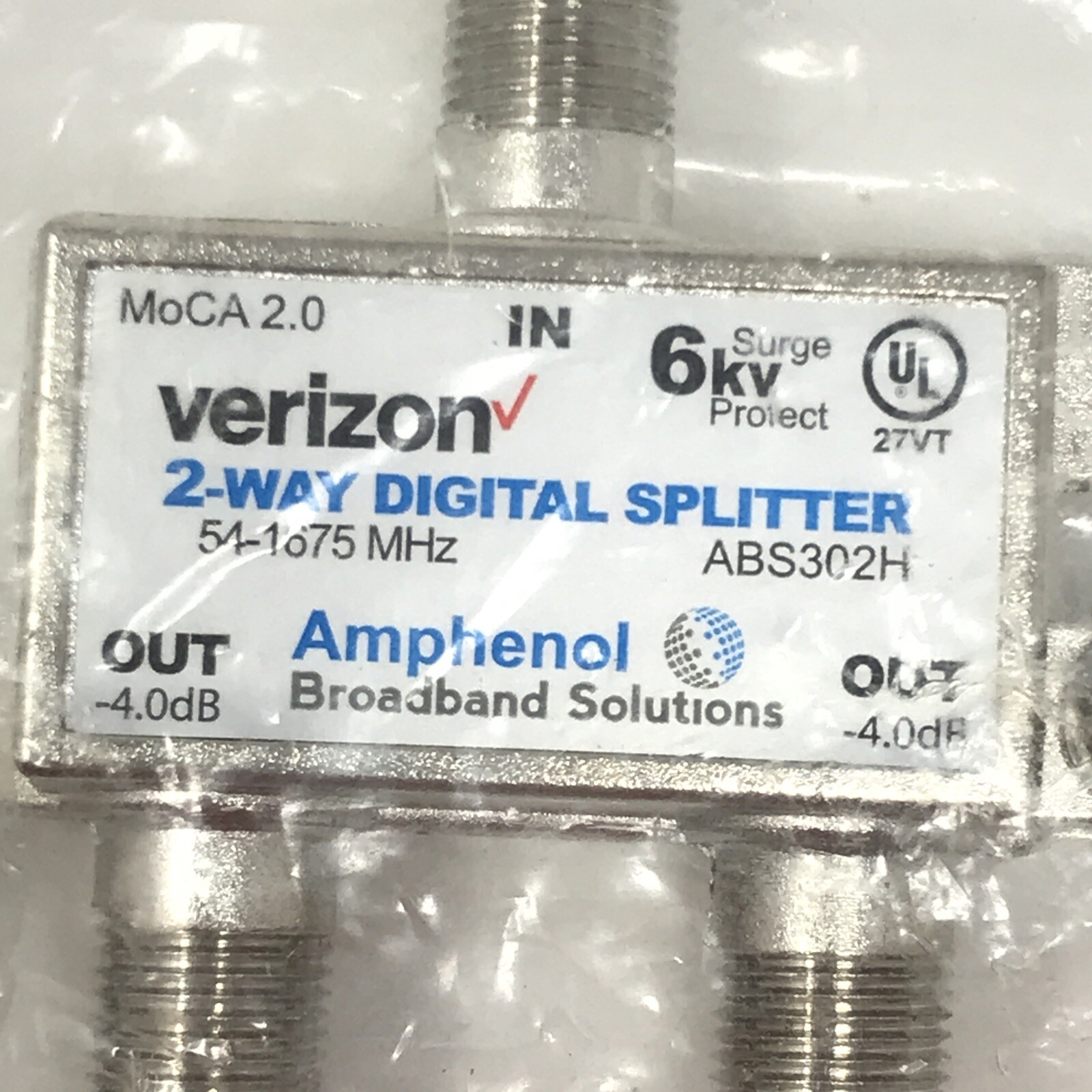 Verizon 2 way Digital Splitter Moca 2 5 54 1675 MHz ABS302H For Sale verizon-2-way-digital-splitter-moca-2-5-54-1675-mhz-abs302h-for-sale
