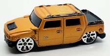 MAISTO 2001 HUMMER H2 CONCEPT METAL FLAKE ORANGE 1:64 DIECAST 2 3/4" SUV W BLACK