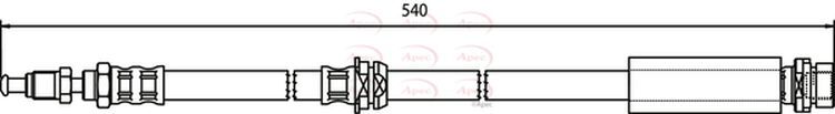 Apec Brake Hose Front 1211729 1426690 2N112078AB 2N112078AC HOS3396