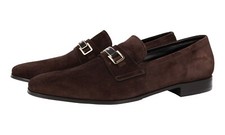 PRADA Suede Logo Dress Shoes Loafer - Model 2DB174 - Brown - NEW - US 10 EU 43