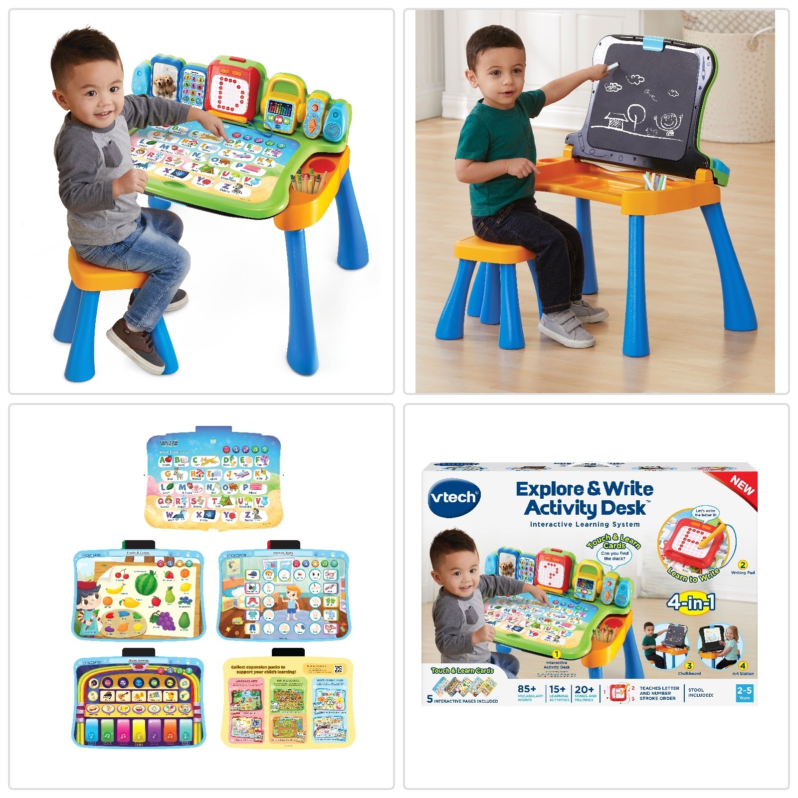 VTech Explore & Write 4 in 1 Activity Desk with LED Screen Play Set Toy for Kids VTech Explore & Write 4 in 1 Activity Desk with LED Screen Play Set Toy for Kids