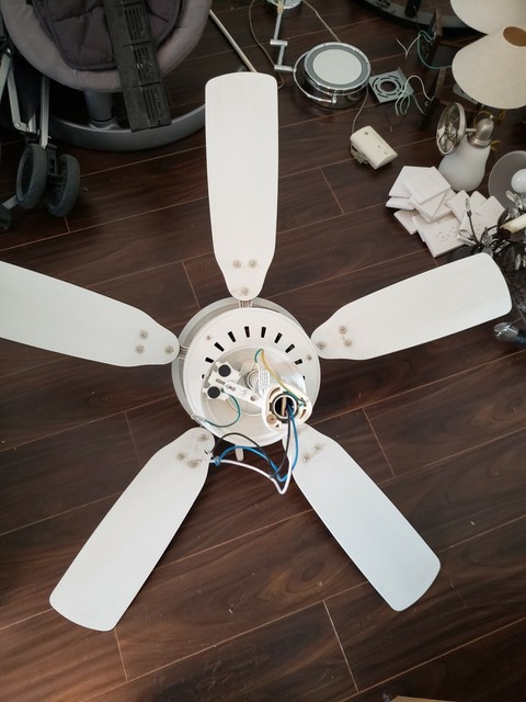 Intertek Hunter White Ceiling Fan 5 Blade Ceiling ...