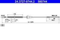 ATE Handbremsseil Rechts FüR Corsa Tigra B 1.0-1.7D 03.93-12.02 Opel OE 90445986