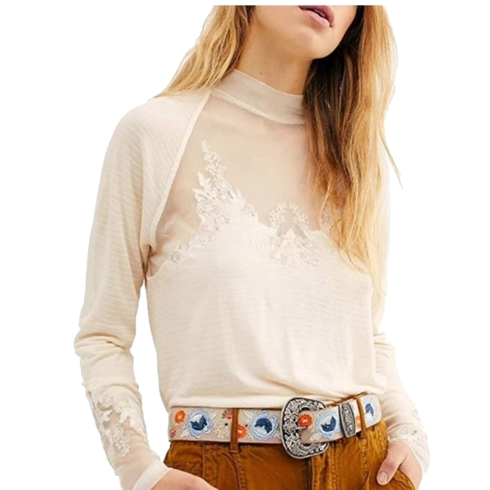 Free People Spandex White Tops for Women